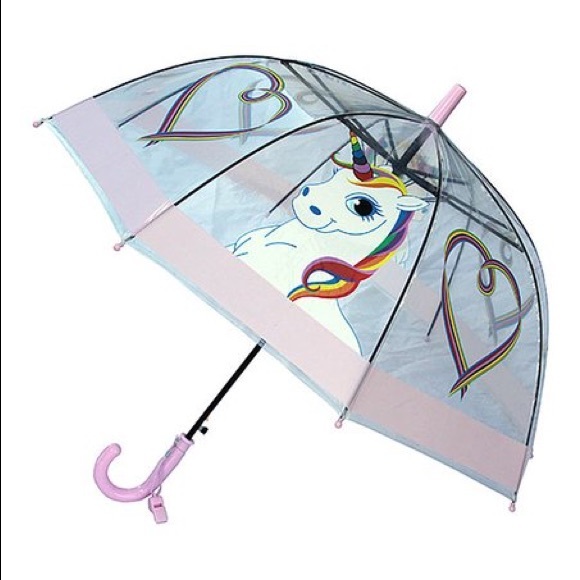 🦄Foxfire Lilac Clear Dome Unicorn Heart Umbrella
